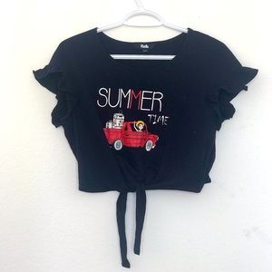 Cute Navy Blue Crop Top